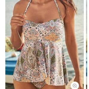 Paisley Print Tankini Swimsuit